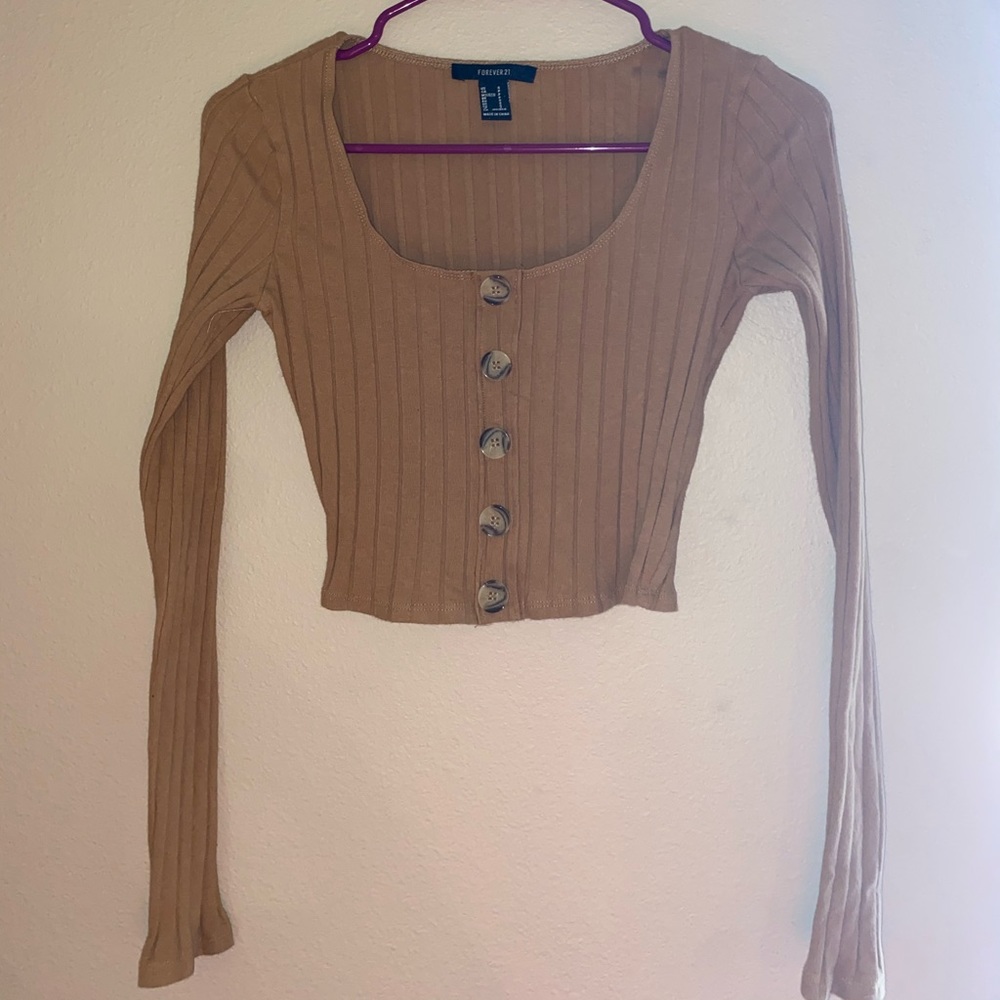 Brown crop long sleeve